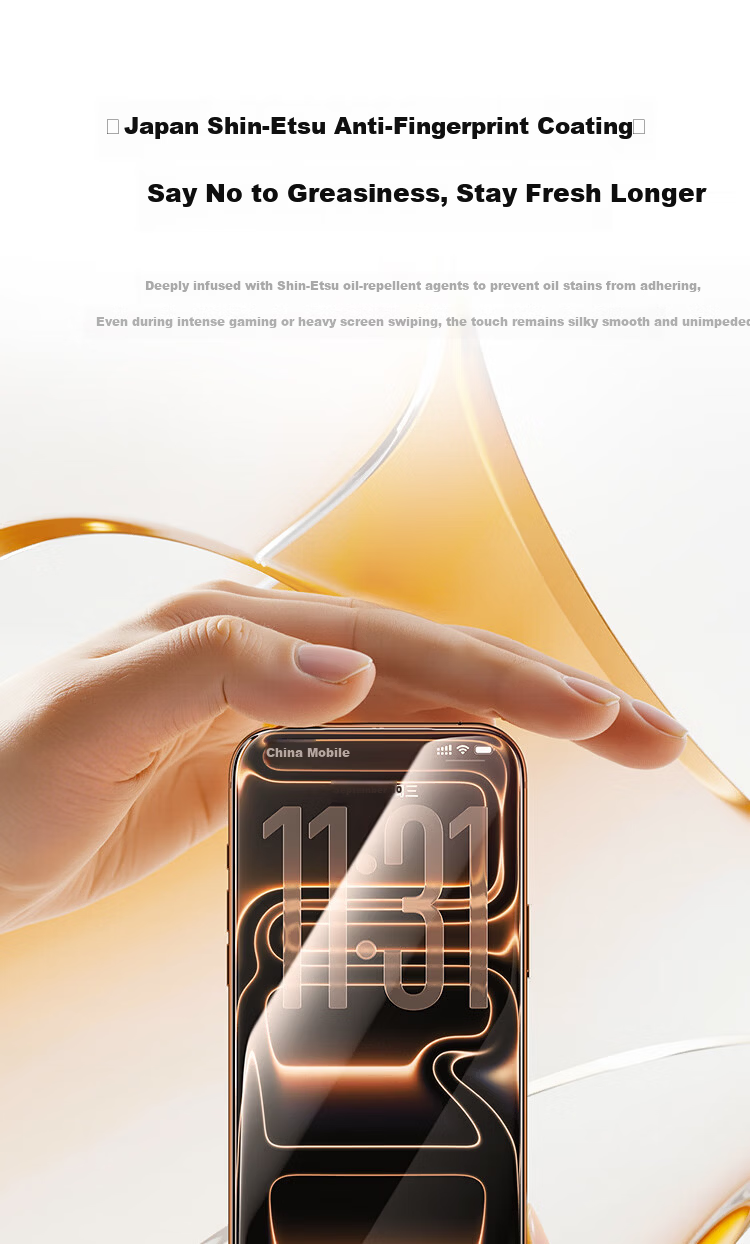 Baseus Gold Label Corning Ultra 3D Curved + AR Anti-Reflective Tempered Glass Screen Protector for iPhone 16 Pro Max Dust-Free Film 16