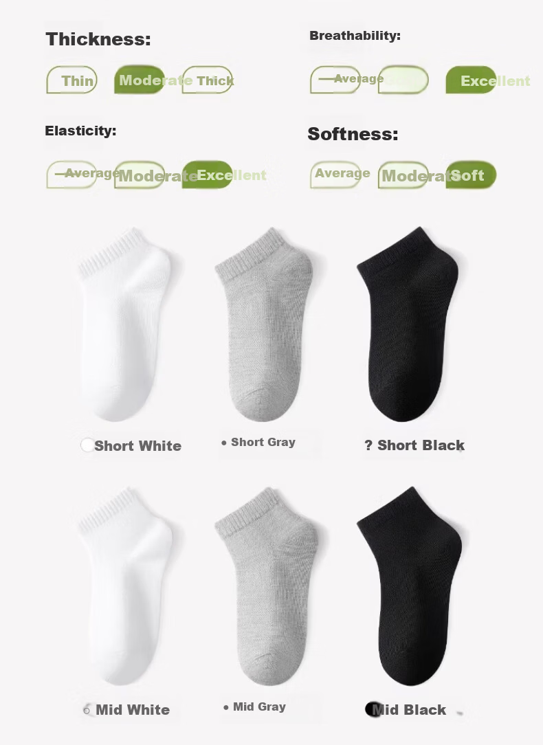 BADIGAO Disposable Children's Socks Portable No-Wash Daily Use Travel Military Training Breathable Odor-Resistant Mid-Length Baby Socks 10