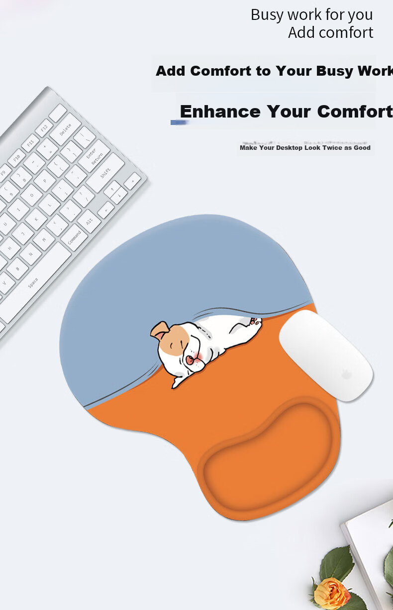 JPLAYER Women's Wrist Support Pad Creative Minimalist Laptop Mouse Wrist Rest Non-Slip Silicone Mouse Pad Wrist Protector for Men 1