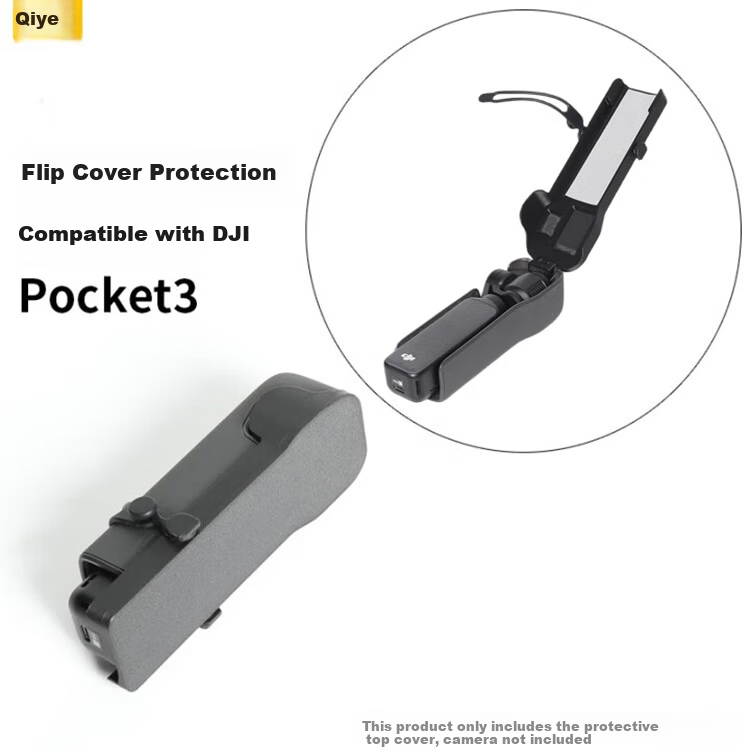 Qiye Protective Cover Case for DJI Pocket 3 Pocket Camera Accessories Foldable Flip Cover Strap Black 1