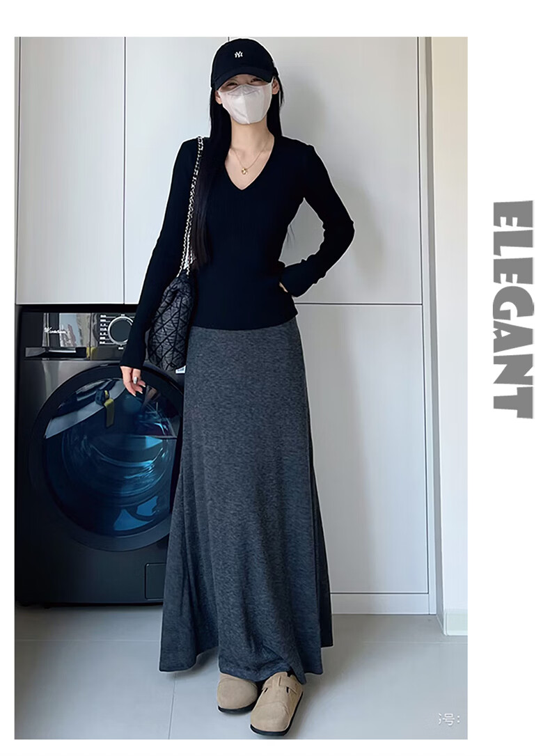 Langsha Women's Mermaid Skirt Spring Autumn 2026 New High Waist Slim A-Line Bodycon Skirt Elegant Temperament Premium Half Skirt 18