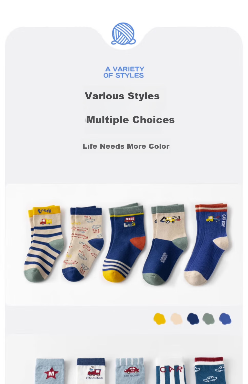 Mianqixiong Kids Socks Boys Spring Autumn Cotton Mid-Calf Socks Boys Cotton Socks Upgraded Combed Soft Cotton K3-5 Pairs 1-3 Years 21
