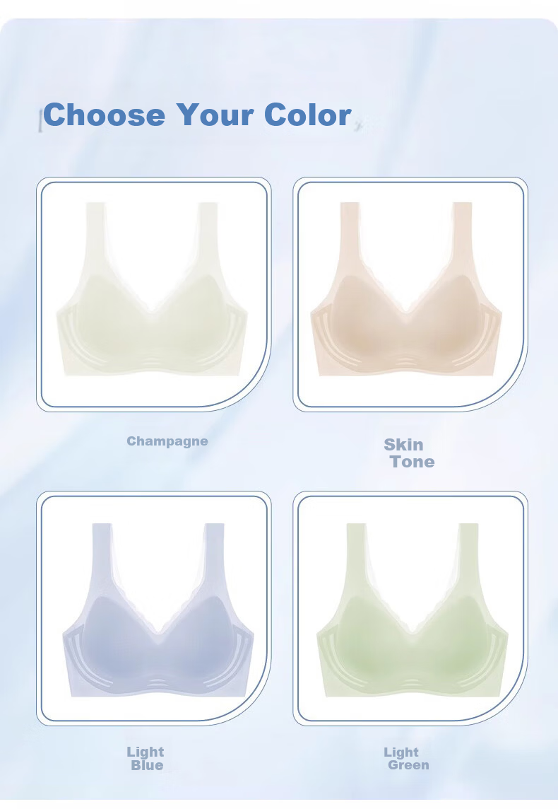 Muwei Seamless Ultra-Thin Ice Silk Cooling Bra for Women, Spring Summer, Small Bust, Push-Up, Wireless, Breathable, Vest-Style Back Beauty Bra 12