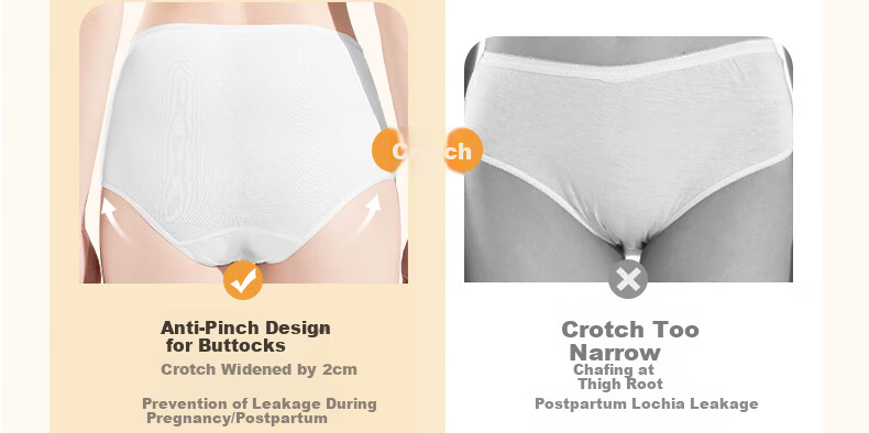Guxu Disposable Women's High-Waist Postpartum Cotton Sterile Maternity Underwear Plus Size 10-Pack 36