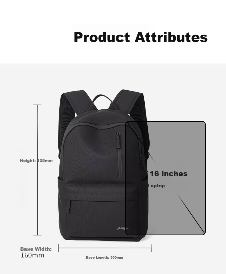 Li-Ning Backpack, 2026 New Lightweight Model, Unisex Schoolbag for Travel, Large Capacity Casual Commuter Laptop Backpack 10