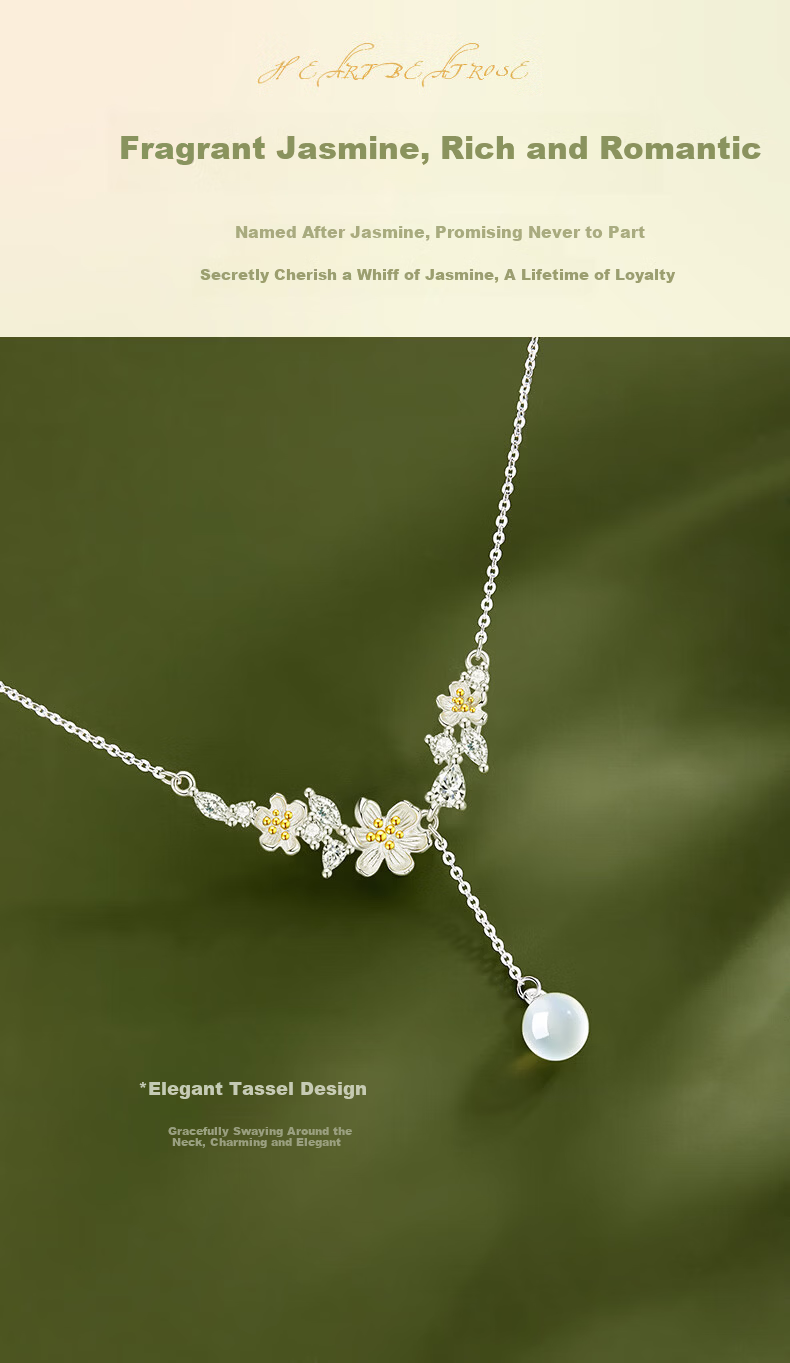 Zhenshangyin Chinese Gold Jasmine Silver Necklace for Women, Birthday Gift 2026 New Light Luxury S925 Jewelry for Girlfriend Or Wife 3
