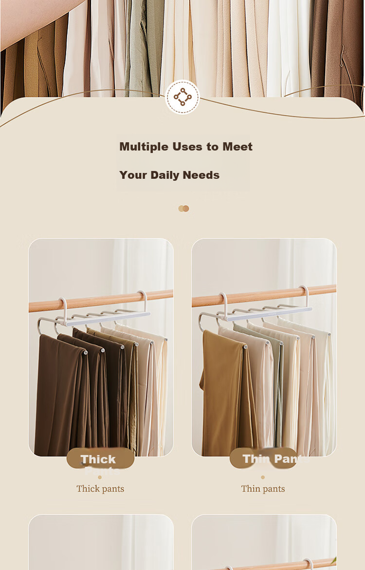 Ecoco Multifunctional Non-Slip Pants Hanger Clips, No-Marking Trousers Clips for Wardrobe Storage, Stackable Hanging Organizer 25001 7