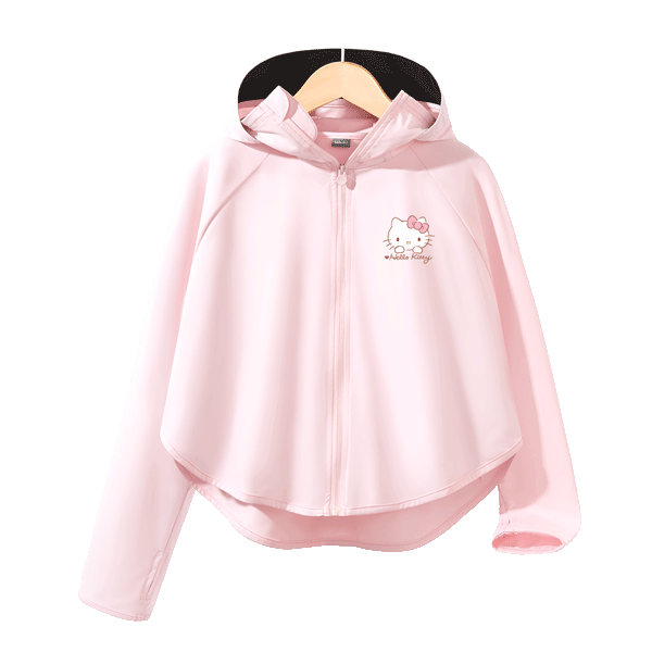 Hello Kitty Girls' Summer Quick-Dry Cooling Sun Protection Jacket Casual Versatile Kids' Sunproof Coat