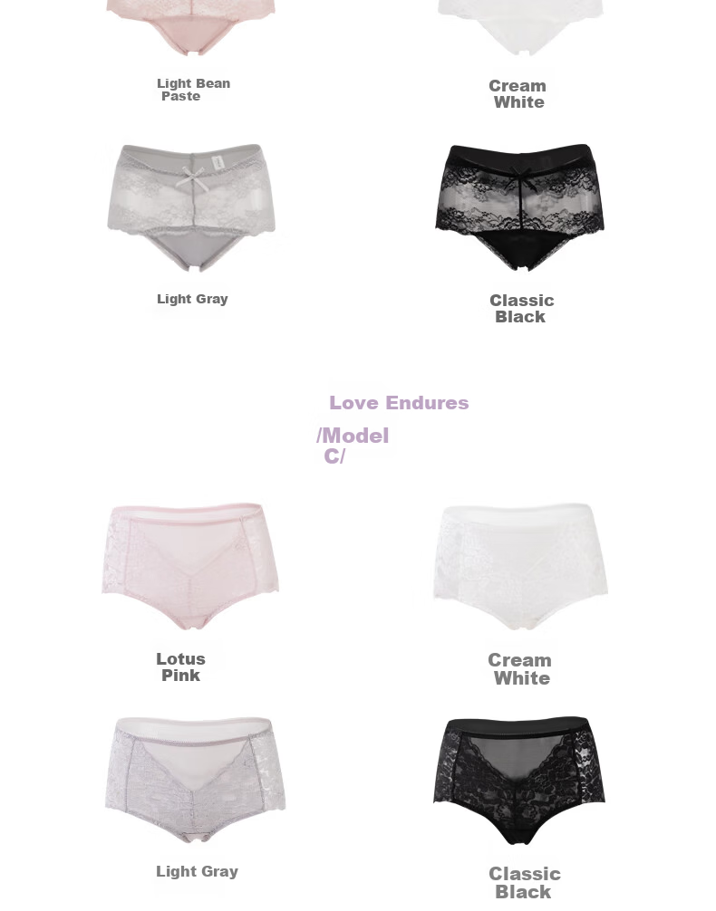 TINGE Women's Sexy Lace Seamless Underwear Plus Size Mother's Day 4-Pack M 18