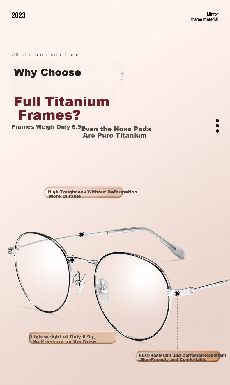 ARNO Focus On Your Eyes German Imported Pure Titanium Reading Glasses High-Definition Blue Light Blocking Premium Authentic Elderly Eyewear A117H 100 Degree 1