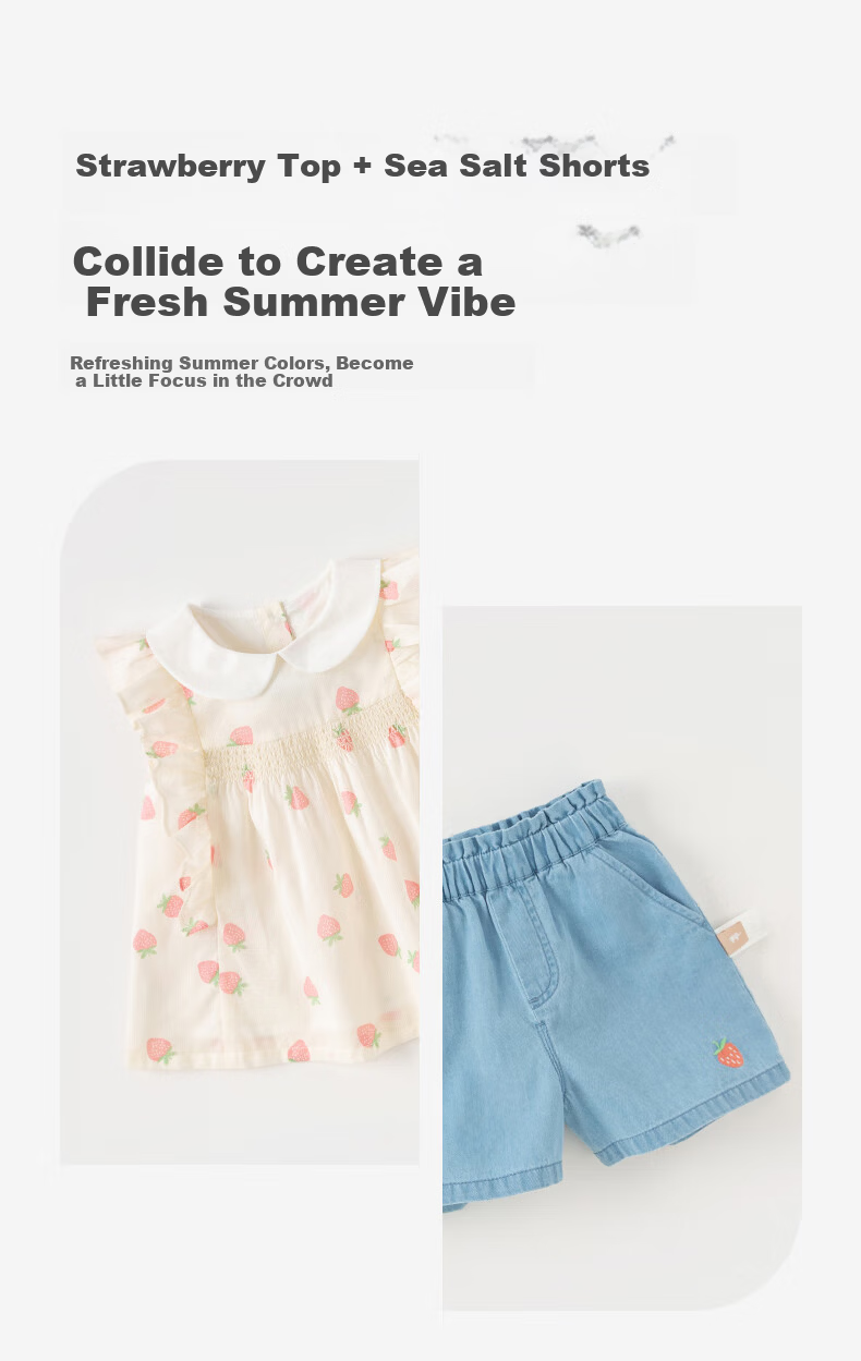 DAVE & BELLA Kids Summer Shorts Set Girls Cotton Short Sleeve Two-Piece Stylish Children's Clothing 1
