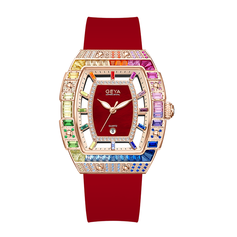 GEYA Women's Luxury Colorful Diamond Waterproof Quartz Watch Birthday Gift for Women