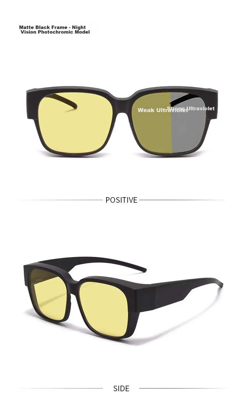 AMORAYS Day and Night Driving Anti-Glare Night Vision Glasses Men’s Nighttime Driving Prescription Clip-On Sunglasses 8