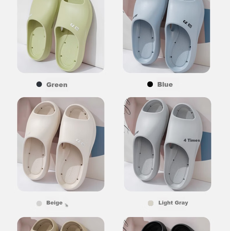 Warrior Professional Non-Slip Slippers Bathroom Outdoor Silent Lightweight Unisex Slippers HL0385 Green Size 38-39 6