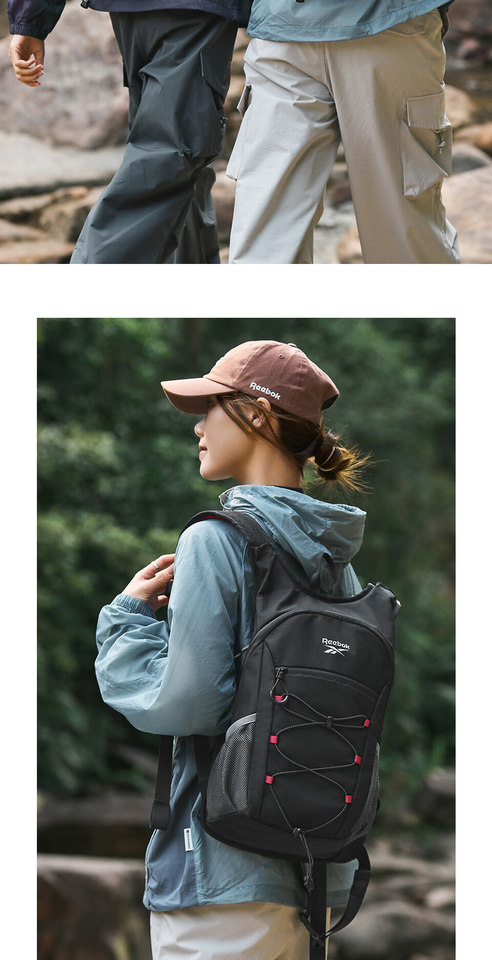 Reebok Lightweight Outdoor Hiking Backpack for Women and Men, Lightweight Double Shoulder Climbing Travel Bag, Latte Color 14