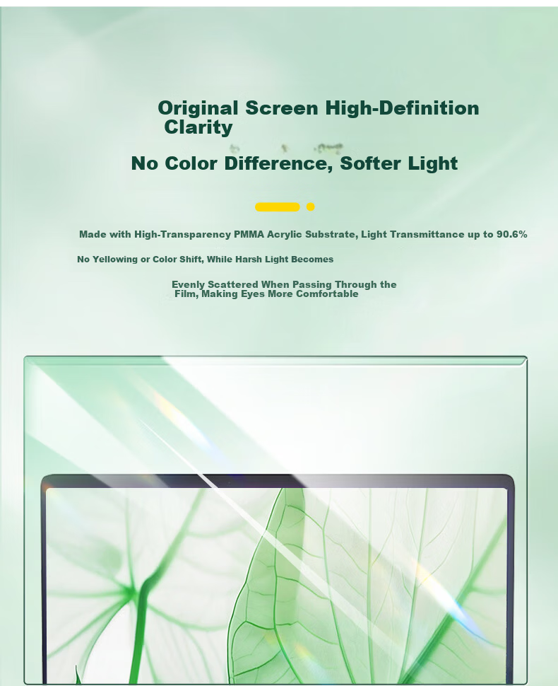 Youpin Anti-Blue Light Screen Protector for Monitor and Laptop, Radiation Shield Eye Protection Blue Light Filter Film, Acrylic Hanging Cover, 13.3 Inch 16:10 10