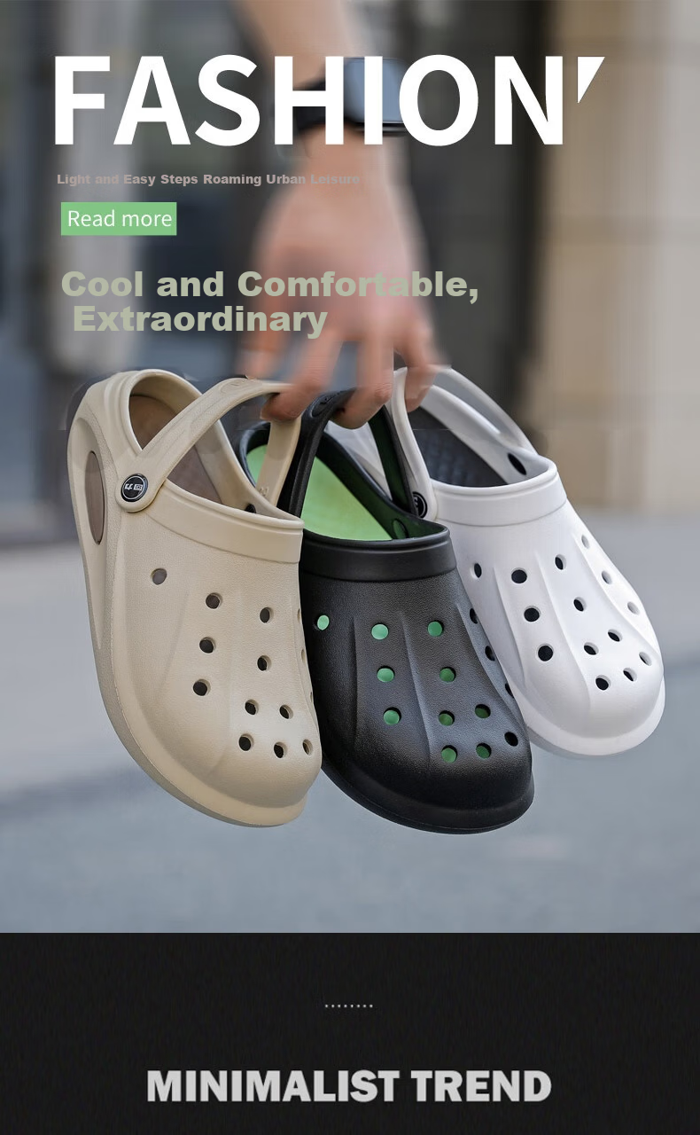 Warrior Outdoor Men's Non-Slip Beach Sandals Trendy Bathroom Slip-On Slides HL02291 White Size 43 1