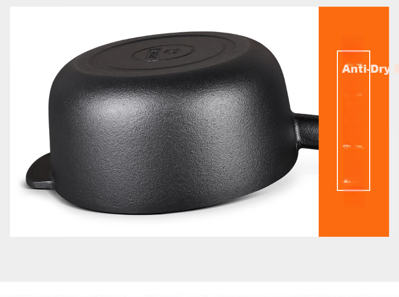 Jiu Zhu Gold Label 18cm Cast Iron Pot with Lid Small Stew Pot for One Person Iron Pot for Cooking Noodles and Rice Milk Pot Non-Coated Household Use 17