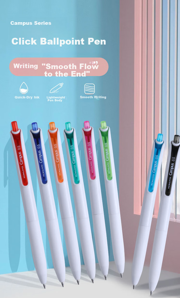KOKUYO Cawsuyou 0.5mm Black Ink ViviDRY Retractable Gel Pen, Signing Pen, Exam Pen, Blue, 1 Piece WSG-PRB3065B 2