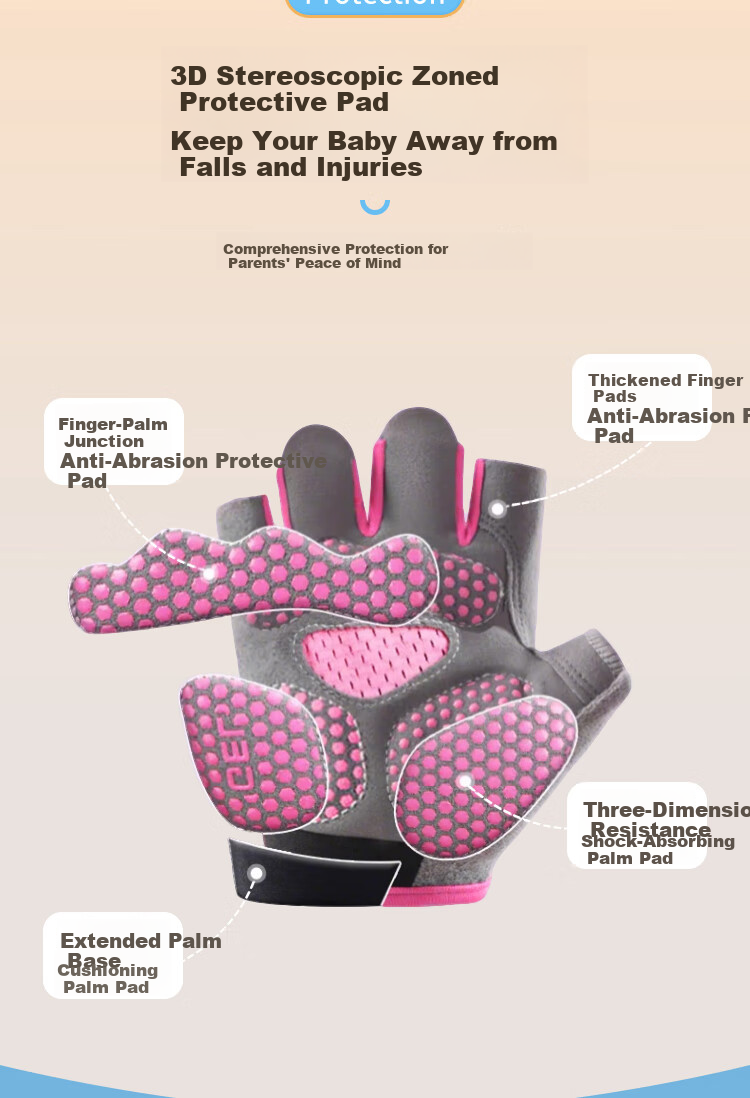 Ousen Kids Cycling Gloves and Knee Pads Set Anti-Fall Thickened Dance Knee Protection for Girls Summer Thin Version 11