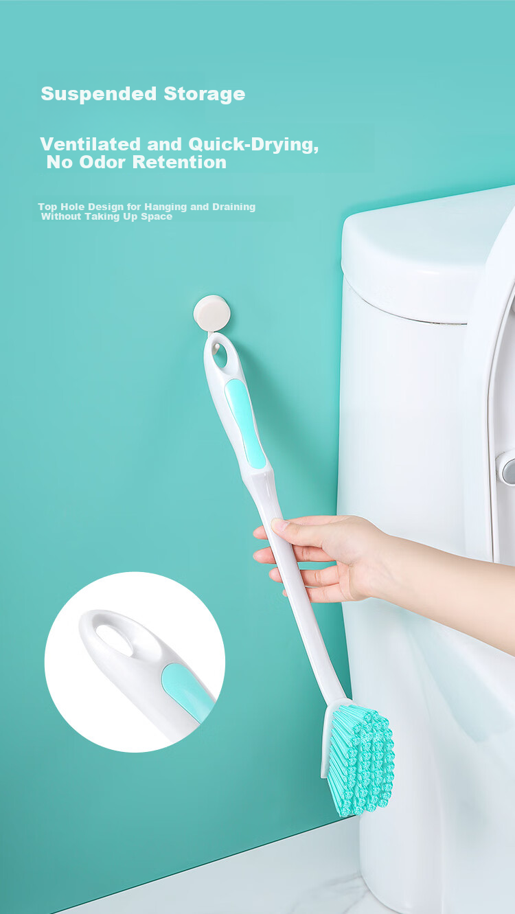 Meiliya Toilet Brush with Long Handle, Soft Bristles, Wall-Mountable, No Dead Angle Cleaning, Bathroom Squat Toilet Cleaner 9