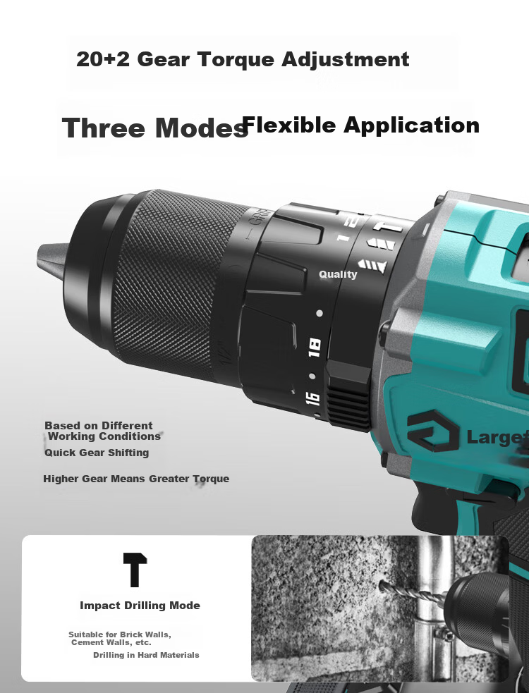 Dayi 40V Cordless Impact Electric Drill 65i Multi-Function Hammer Drill Wall Drilling Handgun Drill 8