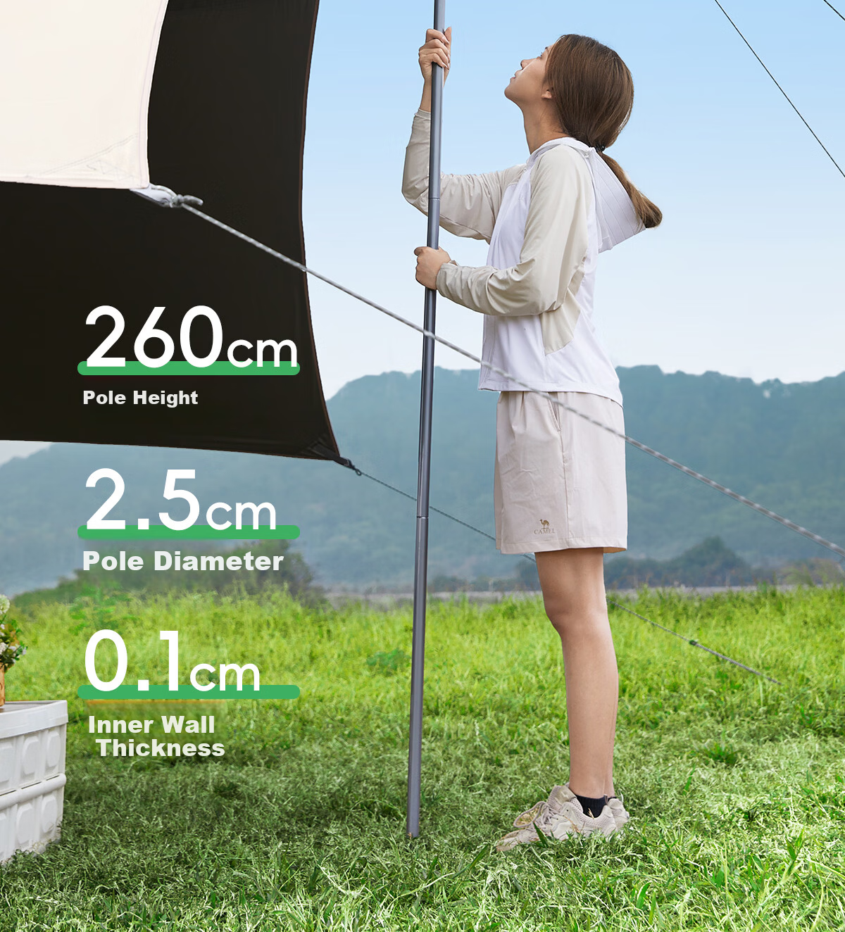 CAMEL Outdoor Titanium Black Gel Canopy Tent Camping Sun Protection Rain Shelter Equipment 133CA6B014 22