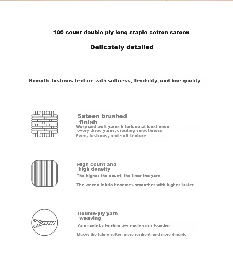 AMOR Antibacterial Class A, 100 Pieces, Satin Fitted Sheet, Single Mattress Protector Cover, Pure Cotton, Phantom Grey, 1.5x2 Meters 13