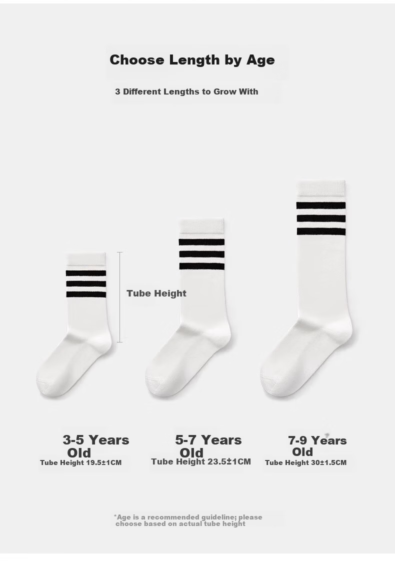 Dingguagua Children's Knee-High Socks, Summer Thin Style, Half Tube White Student Socks, Spring And Autumn Sports Calf Socks for Boys And Girls, Mid-Calf Length 4