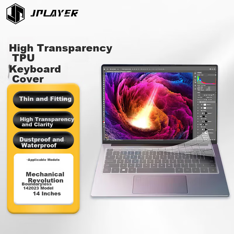 JPLAYER Keyboard Protector Film for Mechanical Revolution Wujie 14 2023 R7 Ryzen Edition | Wujie 14+ 2023 14-inch Laptop Dustproof High Transparency TPU