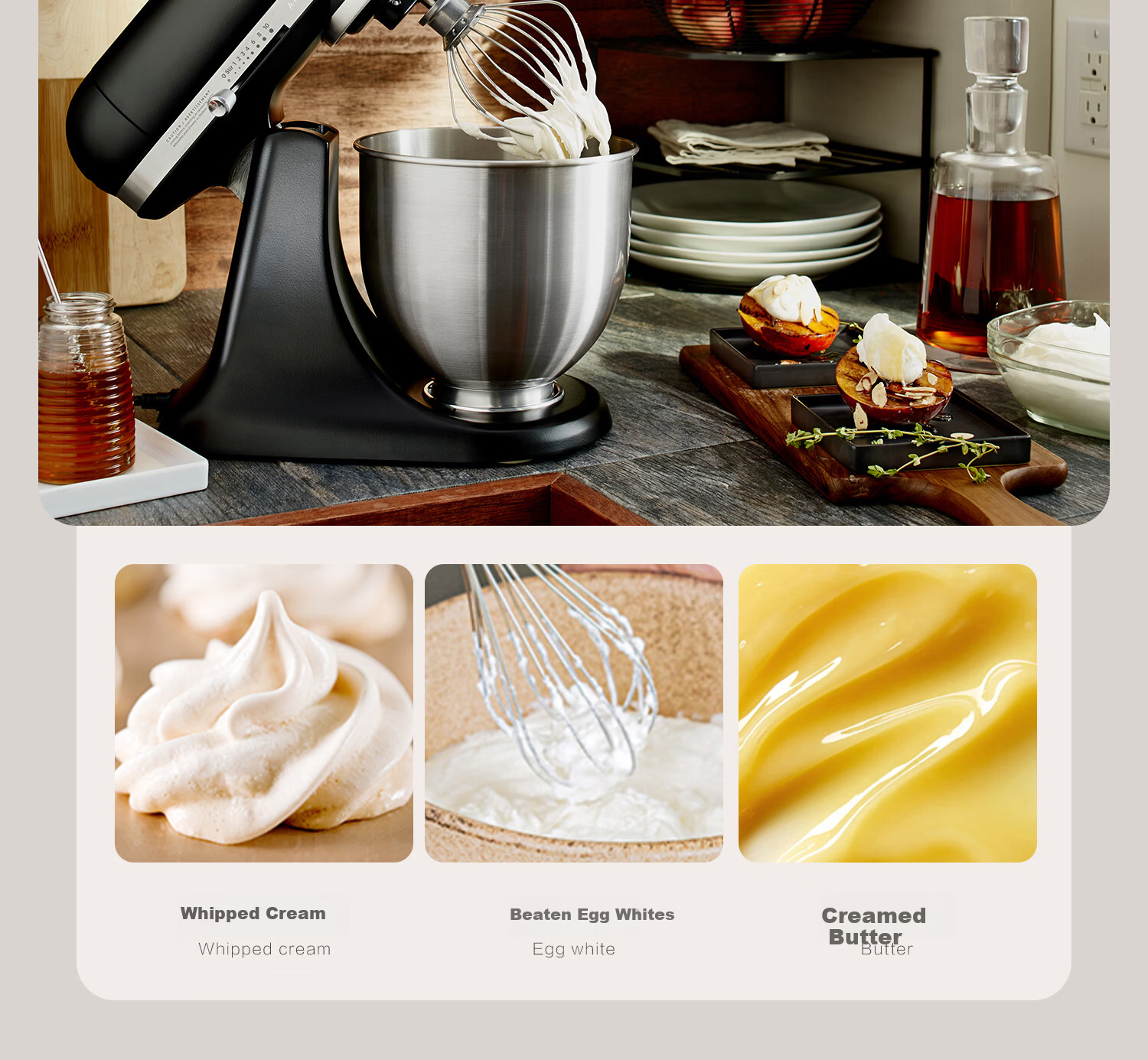 KitchenAid 3.5QT Multifunctional Stand Mixer Home Small Dough Kneading Machine Warm Orange 5KSM3311XCHT 7