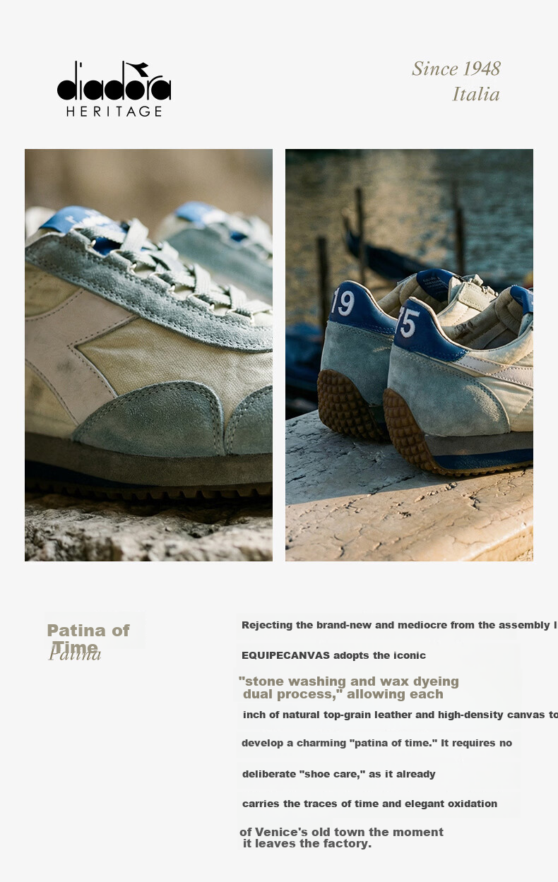 Diadora EQUIPE CANVAS SW EVO Men's Casual Sneakers Dark Night Blue Size 41 5