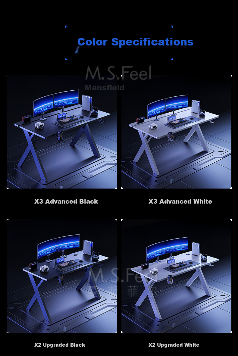 MSFE Computer Desk, Gaming Table X Series, Two-Stage Double-Person Simple Home Desk, Office Study Writing Table 16