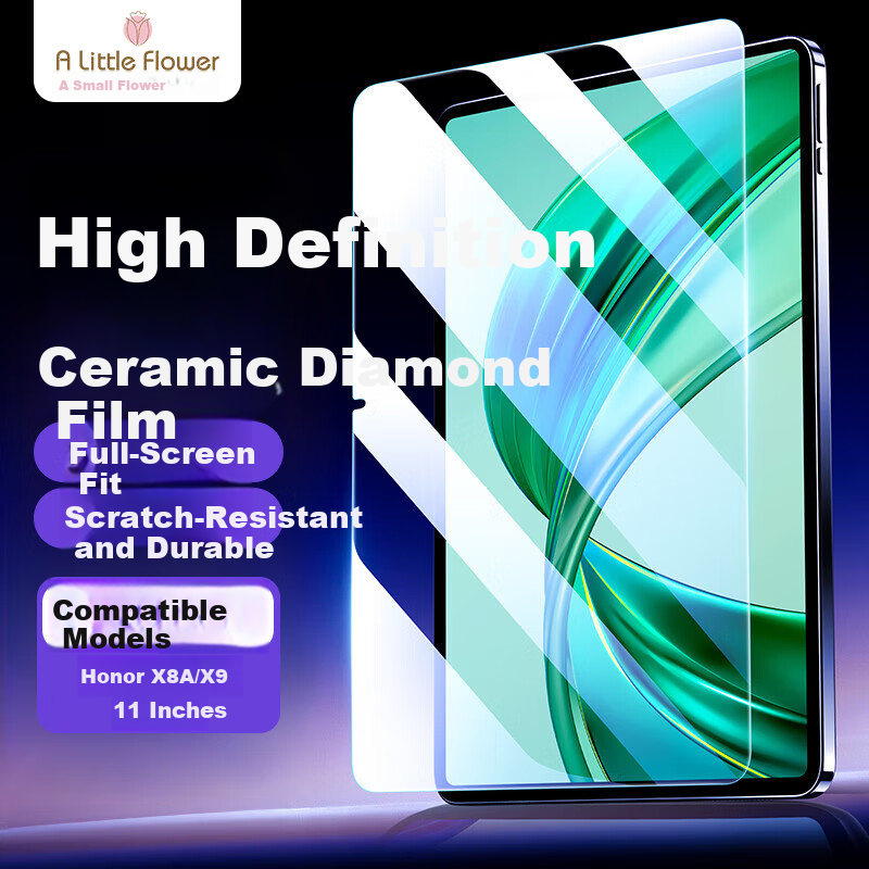 ALittleFlower Tempered Glass Screen Protector for Honor X8A/X9 11-inch 2024 Honor Tablet, HD Anti-Fingerprint, Anti-Scratch, Shockproof Protective Film, Student Gift