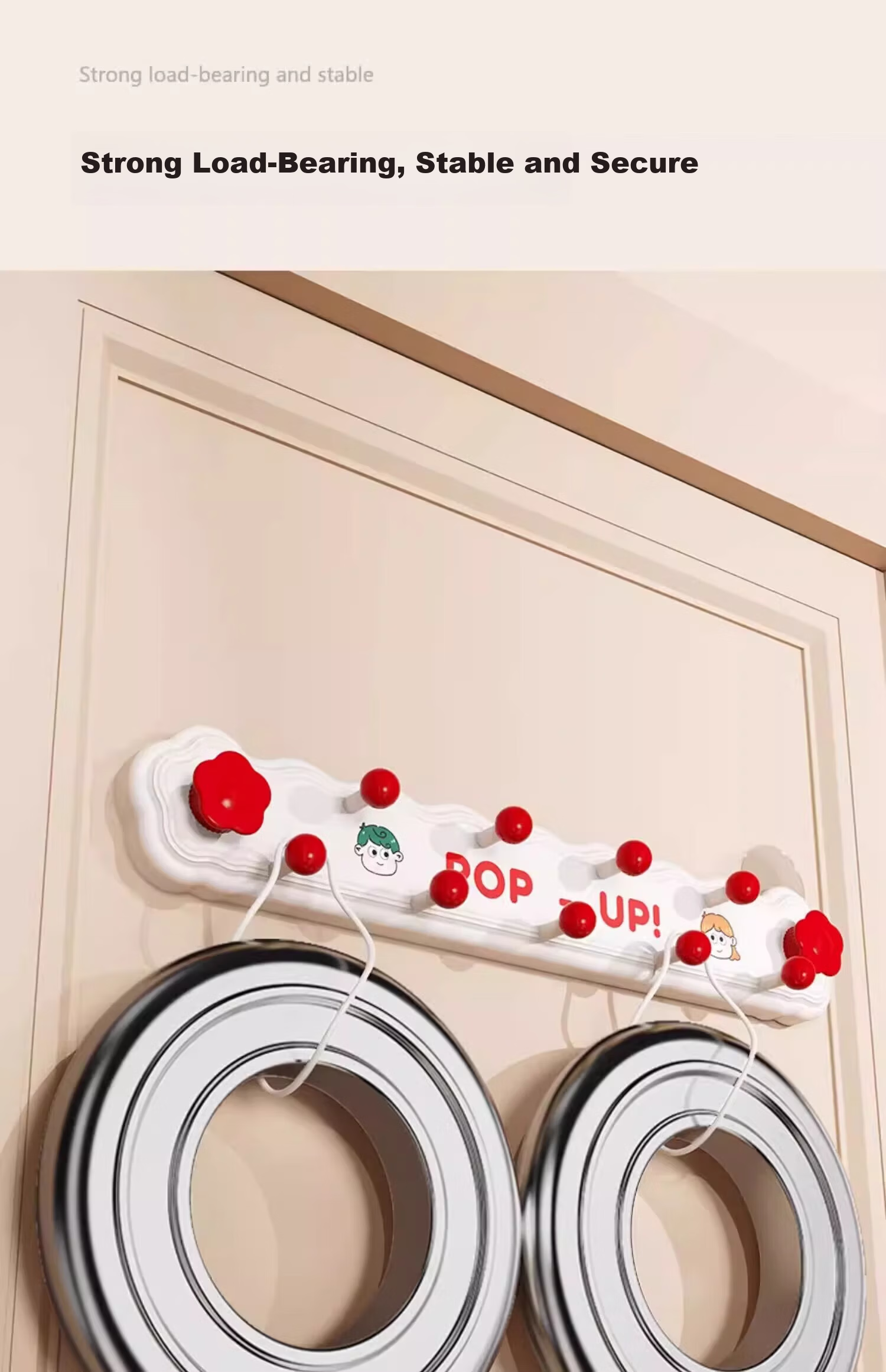 FAJIENUO Dopamine Suction Cup Rotating Row Hook No Drilling Strong Load-Bearing Bathroom Kitchen Brown - Suction Cup 9 Hooks 13
