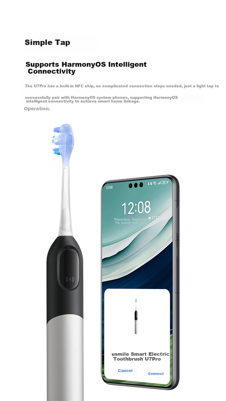 Huawei Smart Choice usmile Electric Toothbrush Smart Toothbrush Adult Couple Gift for Boyfriend/Girlfriend U7 Pro Glacier Blue Birthday Gift 20