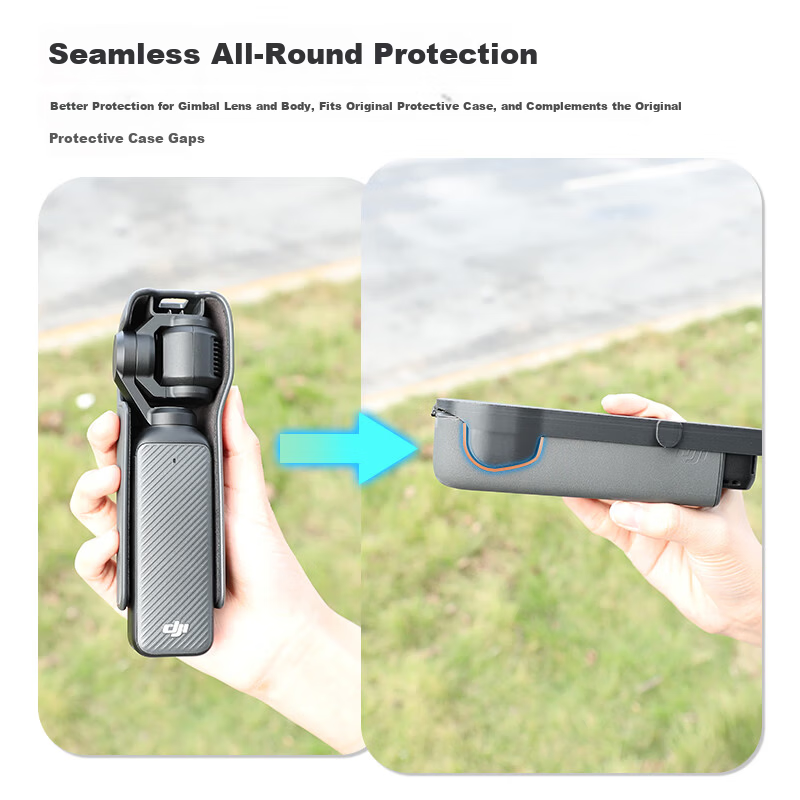 Qiye Protective Cover Case for DJI Pocket 3 Pocket Camera Accessories Foldable Flip Cover Strap Black 4