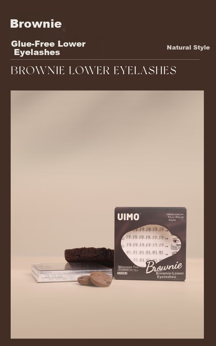 UIMO Glue-Free Lower Eyelashes Thai Style False Lashes Self-Adhesive Single Cluster Soft Segmented Natural Transparent Stem 7