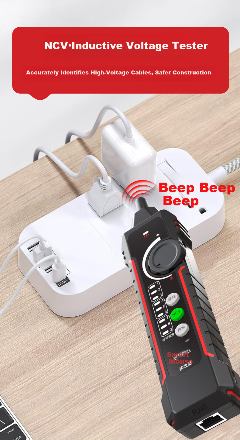 Smart Mouse NF-TH986 Cable Tracker Optical Power Meter Red Light All-in-One Network Tester Anti-Interference 19