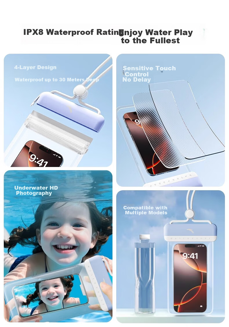ANTA Waterproof Phone Pouch Touchscreen Camera Case Swimming Rafting Transparent Diving Seal Bag 3