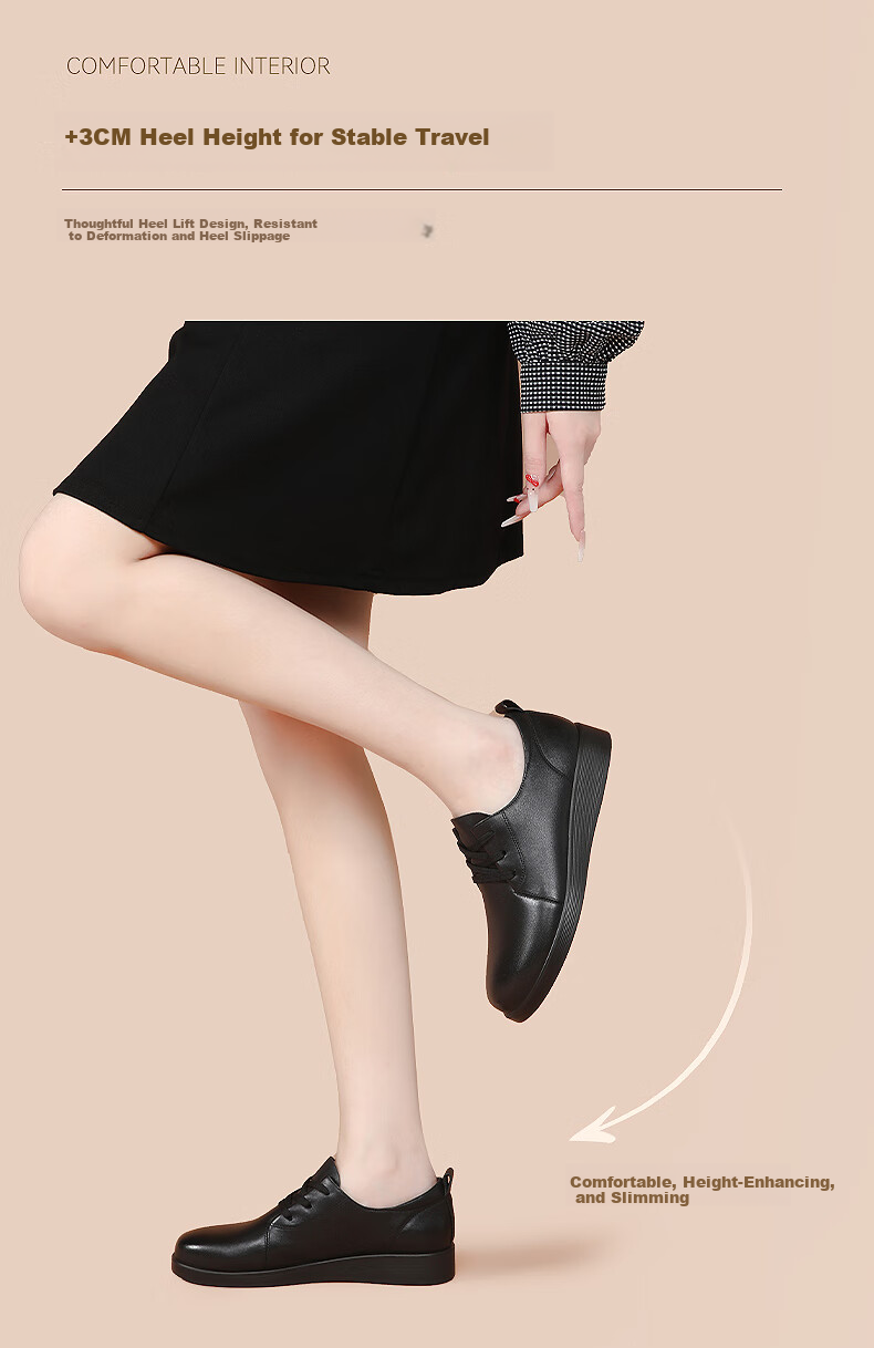 Red Dragonfly Women's Leather British Casual Soft Leather Work Flats WTB341871 Black Size 38 4