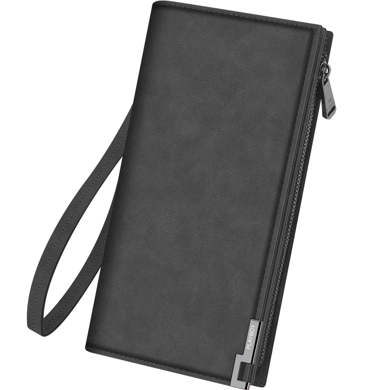 PLAYBOY Men's Large Capacity Wallet, Long Casual Portable Multifunctional Clutch, Multi-Card Holder, Birthday Gift