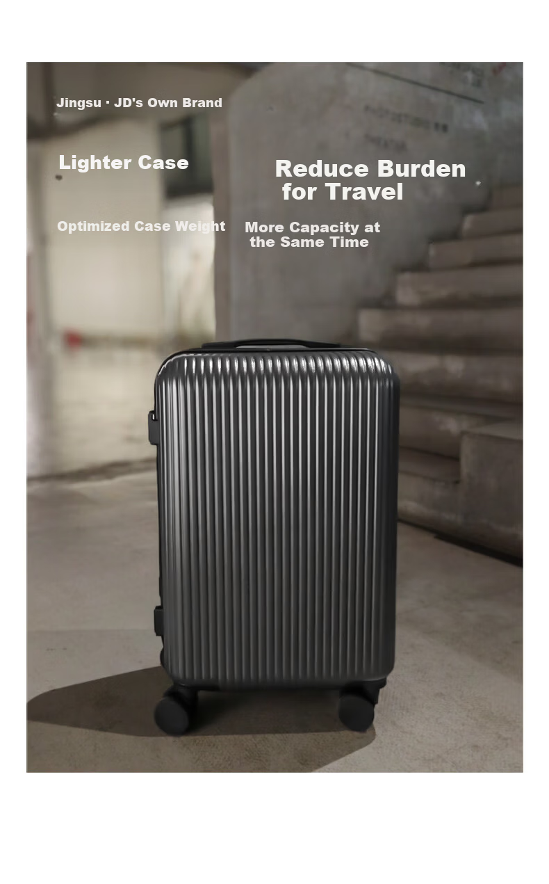 Jingsu Luggage Women's Carry-On Suitcase, Men's Trolley Case, Lightweight Student Password Travel Suitcase, 26-inch Black 2