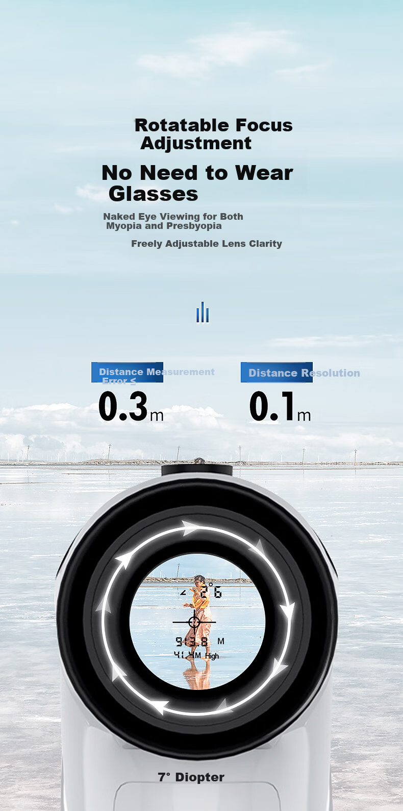 Nohawk Laser Rangefinder Telescope High-Precision Measuring Device Home Use 800m Distance/Height/Angle/Scanning 6