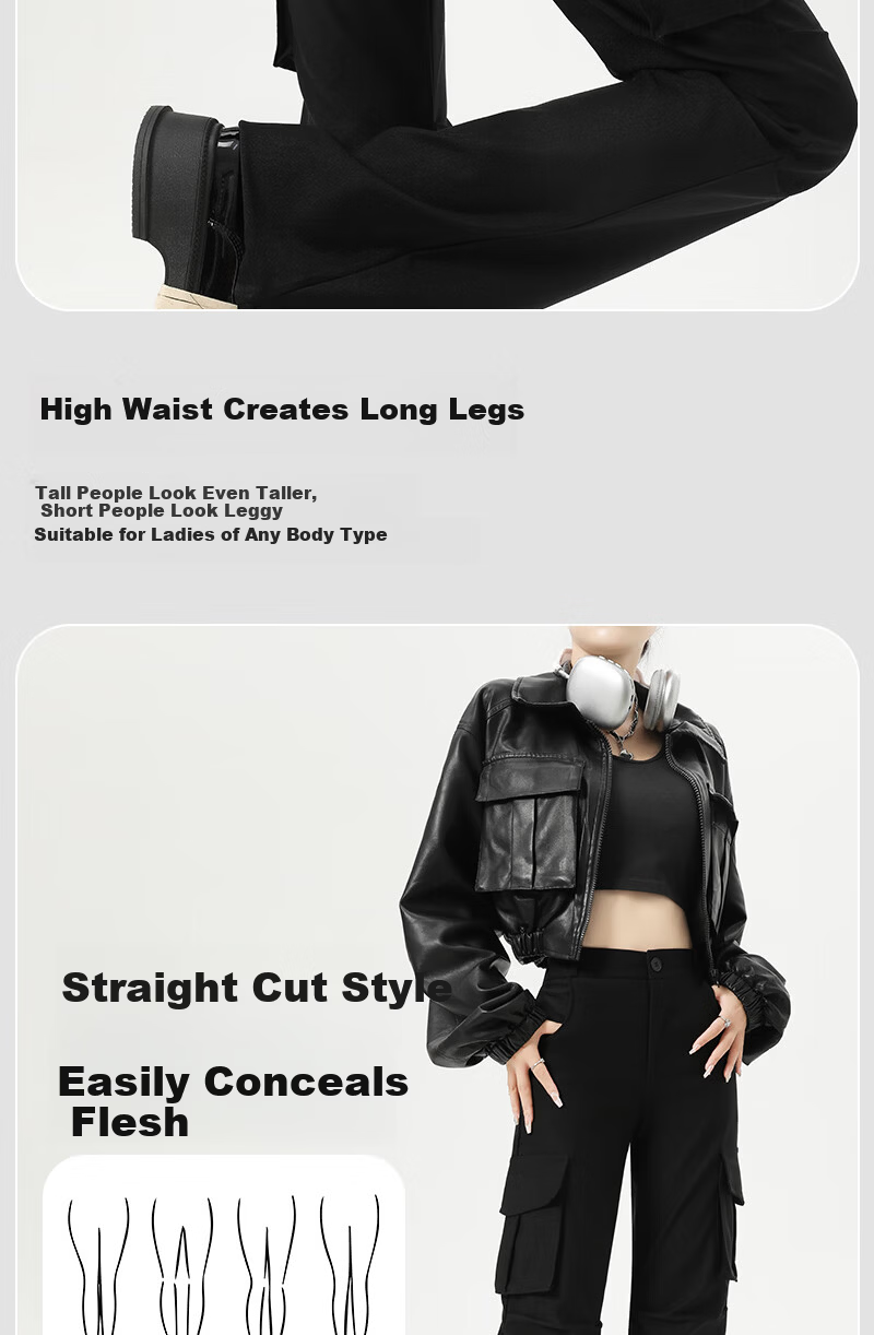 XUEXIMAN Women's American Style Workwear Flared Pants Summer New Ice Silk Quick-Dry Slim High-Waist Narrow Hem Trousers 5