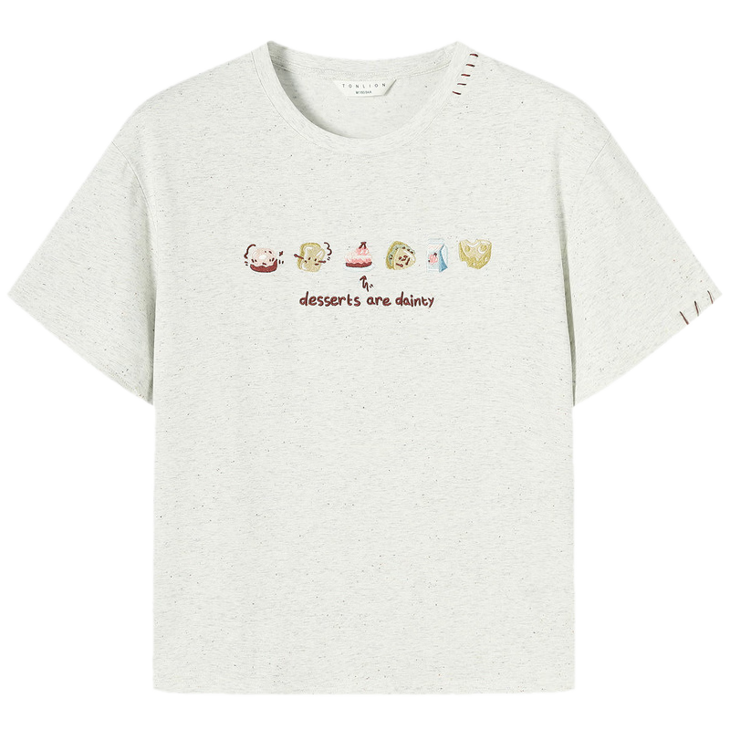 TonLion 2026 Summer New Short Sleeve T-Shirt for Women Youthful Stylish Student Korean Early Spring Chic Loose Fit