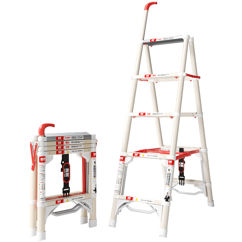 AOPENG Folding Ladder, Household Telescopic Ladder, A-Frame Ladder, Five-Step Ladder, Indoor Climbing Ladder, Outdoor Engineering Ladder, Convenient