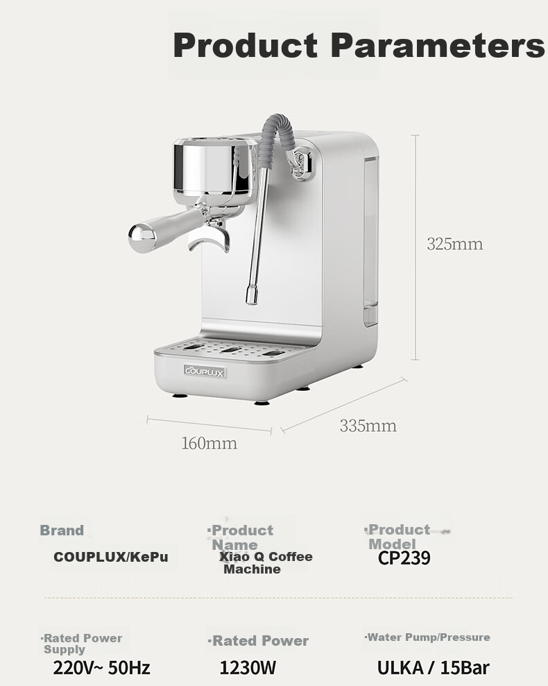 Kepura CP239 Espresso Coffee Machine Semi-Automatic Professional Home Office Small Steam Milk Frother Hot and Cold Dual Extraction 23