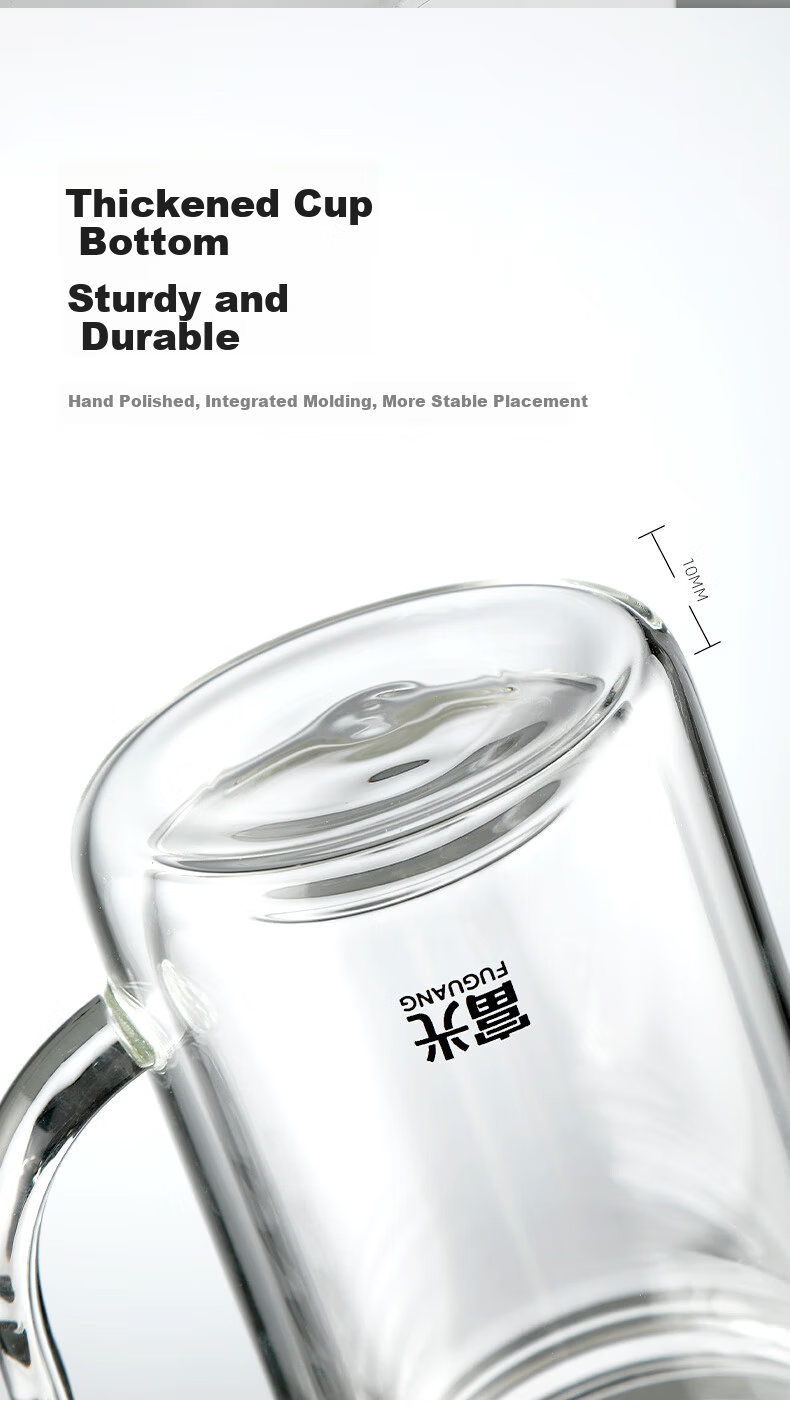 Fuguang Tea Infuser Glass Cup, Office Drinking Tea Mug, High-End Flower Tea Cup for Me 8