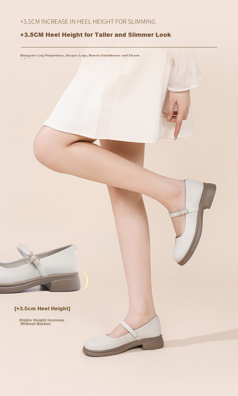 Red Dragonfly Mary Jane Lolita Leather Flats Women's Shallow JK Shoes WTB152692 Off-White Size 38 5